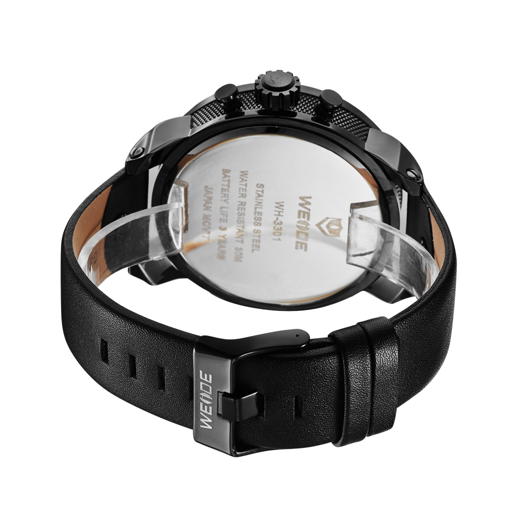 Weide Jam Tangan Japan Quartz Miyota - WH3301 - Black 