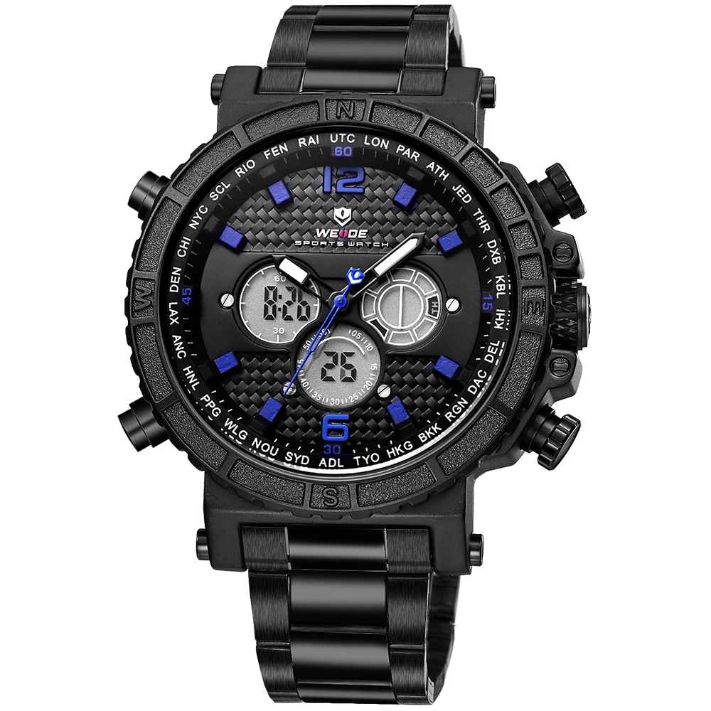 Weide Jam Tangan Digital Analog - WH6305 - Black Blue 