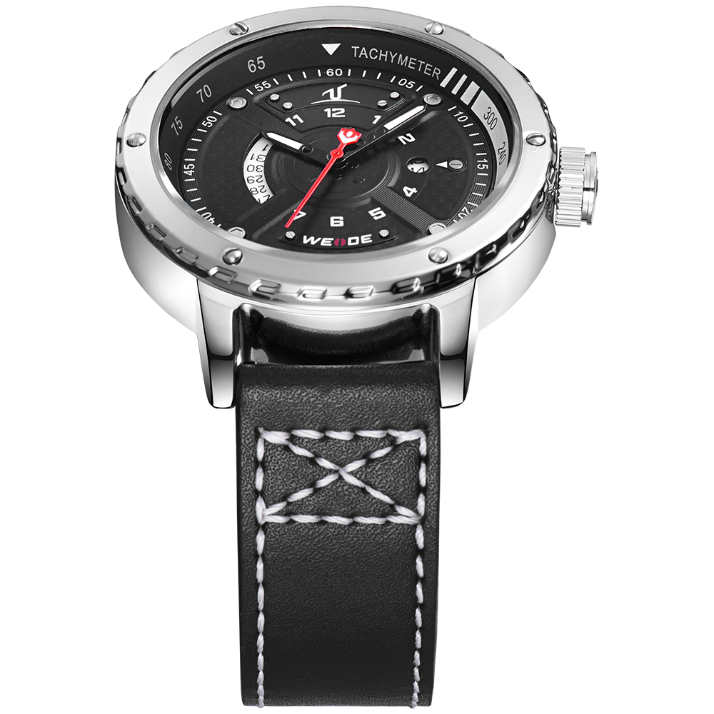 Weide Jam Tangan Sporty Pria - UV1609 - Black/Silver 