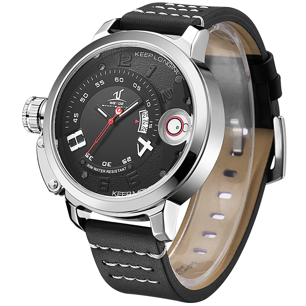 Weide Jam Tangan Sporty Pria - UV1606 - Black/Silver 