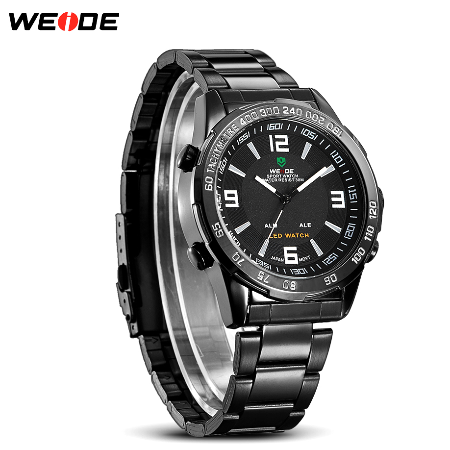 Weide Jam Tangan Sporty Pria - WH1009 - Black/Black 