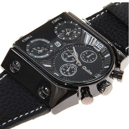 Oulm Mechanical Analog Quartz Men Leather Band Fashion 