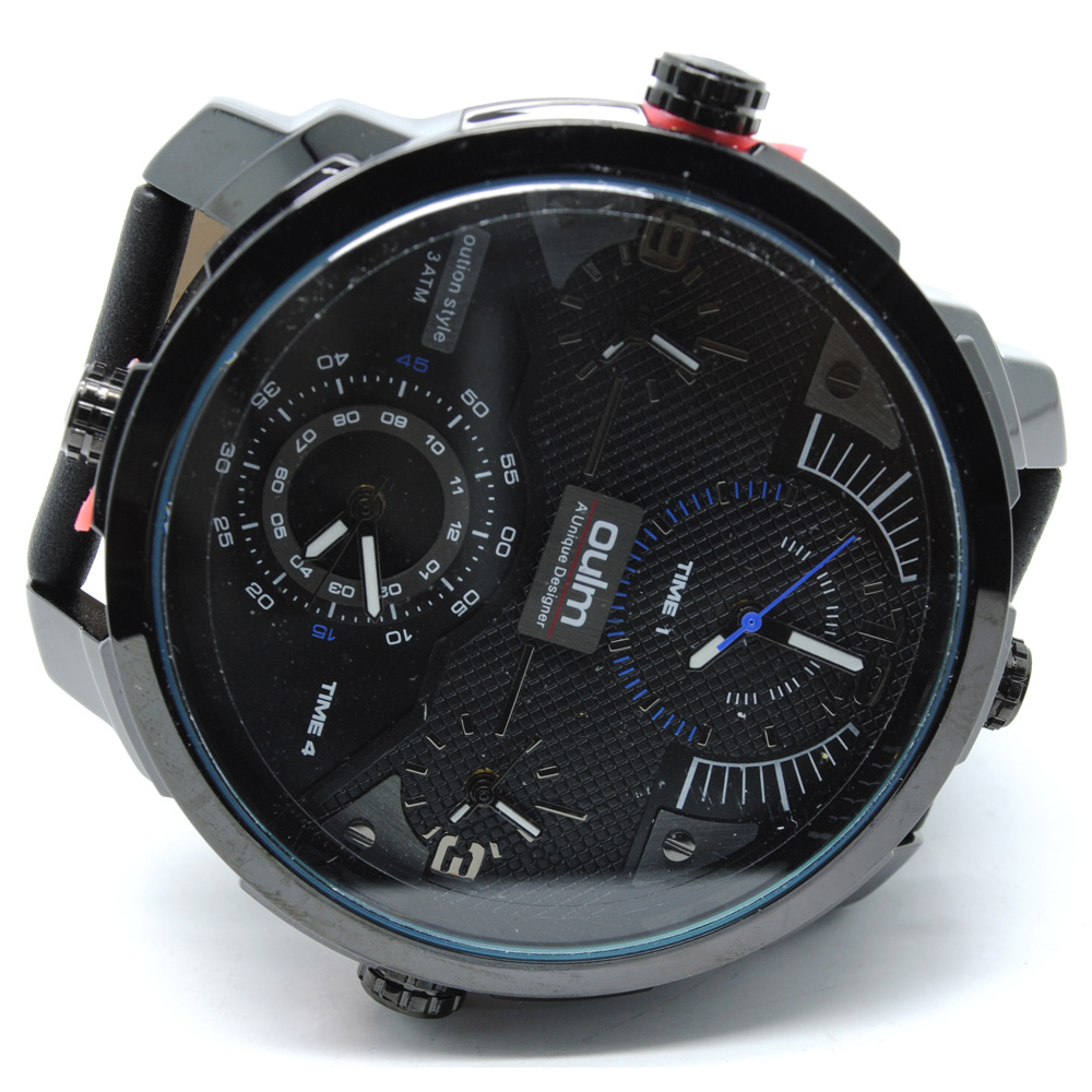  Oulm  Jam  Tangan  Analog HP3749 Black Blue 