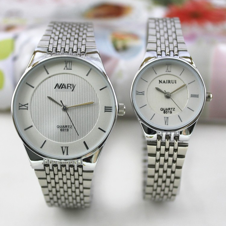 Nary Jam Tangan Analog Pria Strap Stainless Steel - 6019