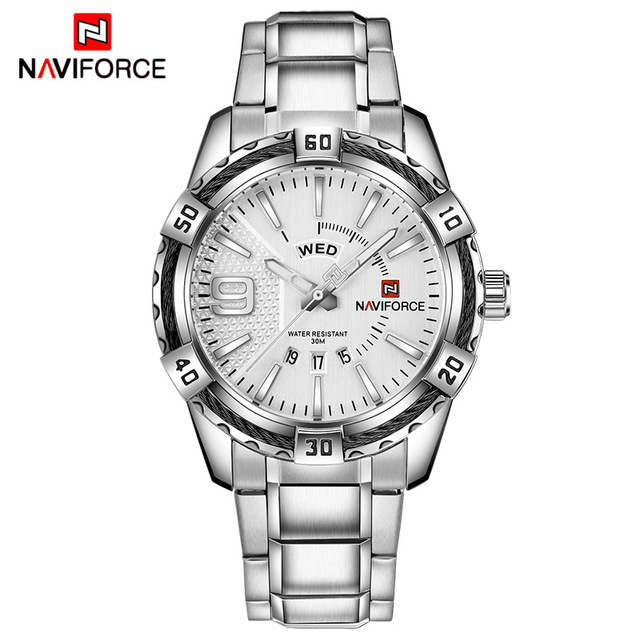 Navi Force Jam Tangan Analog Pria - 9117 - Silver