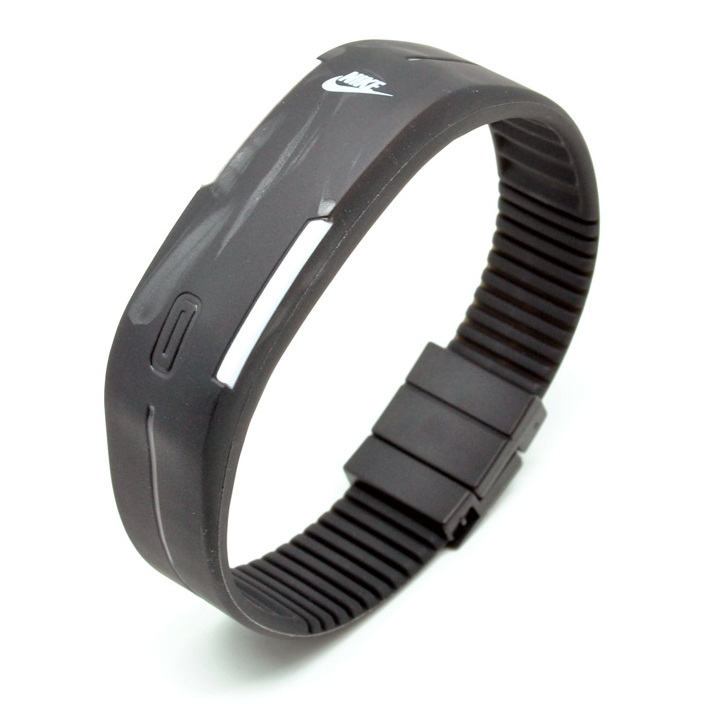 Jam Tangan LED Gelang Sport Nikey - Black White 