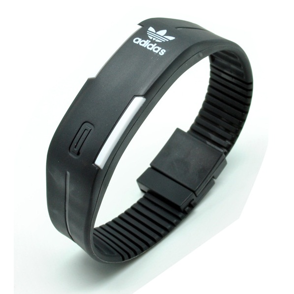  Jam  Tangan LED  Gelang  Sport Adida Black White 