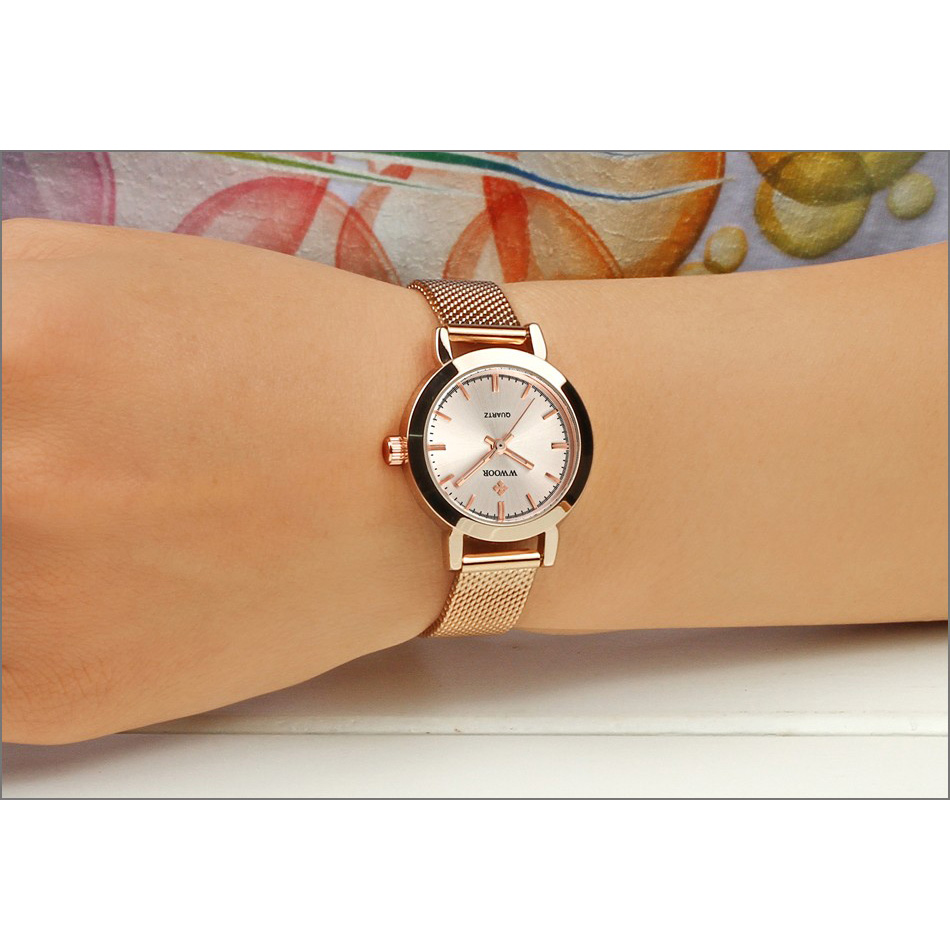 WWOOR Jam Tangan Luxury Wanita - 8823 - Rose Gold