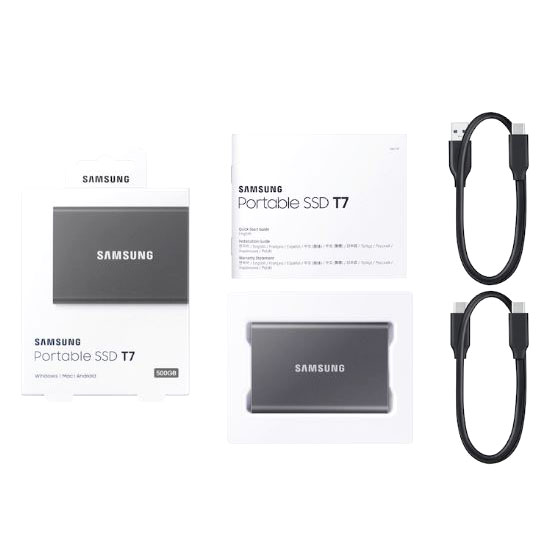 Samsung Portable SSD T7 USB 3.2 Gen2 1TB - MU-PC1T0H - Titanium Gray ...