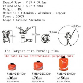 Fire Maple Portable Titanium Micro Camping Stove - Yellow with White Side - 13