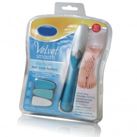 Velvet Smooth Electronic Nail Pedicure / Pengasah Kuku - Blue/White - 3