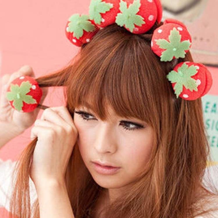 No Heat Curl Tool Strawberry  Shape Gulung Rambut  1 PCS 