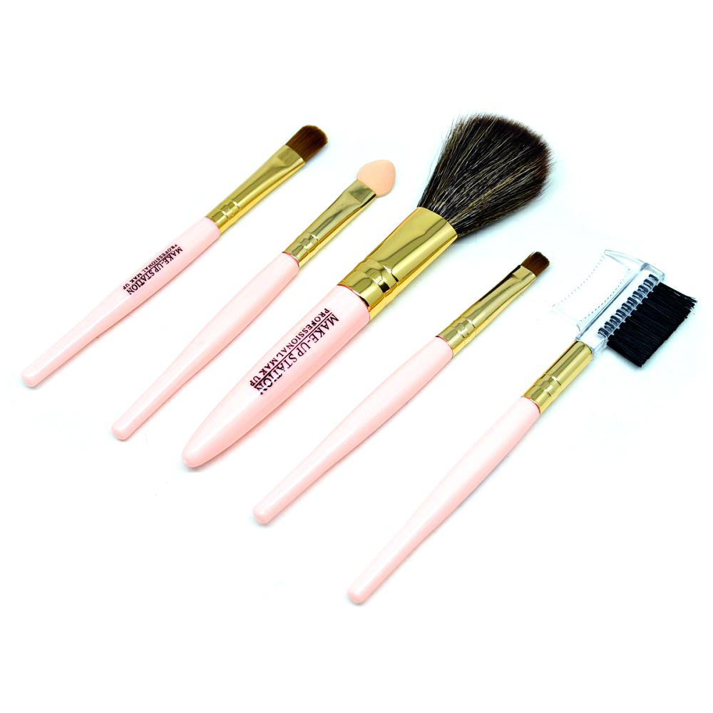 Cosmetic Make Up Brush 5 Set / Kuas Make Up - Pink 