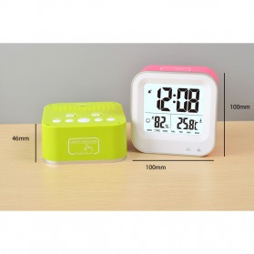 Digital Multifunction Thermometer and Hygrometer with Clock Alarm - JP9909 - Pink - 2