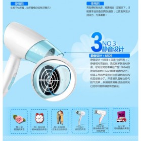 Flyco Fashion Hair Dryer - FH6223 - White - 8