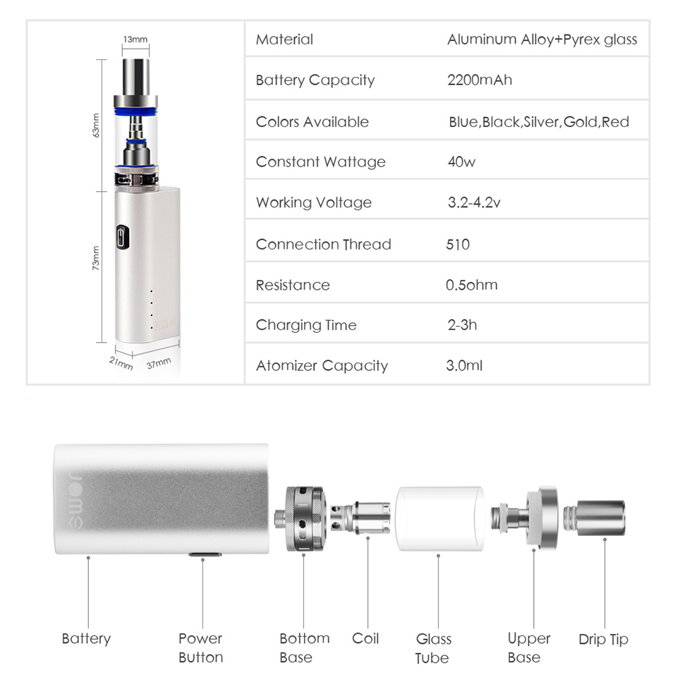 JOMOTECH Lite 40 Kit Vape Box Mod 40W 2200mAh Jomo 002 