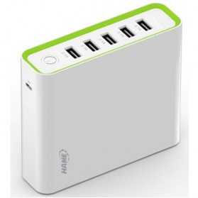 Hame H18 Power Bank 5 Output 20000mAh - H18 - White - 1