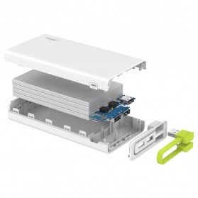 Hame X3 Power Bank 3 Port USB 20000mAh - HAME-X3 - White/Green - 5