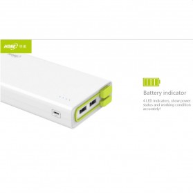 Hame X3 Power Bank 3 Port USB 20000mAh - HAME-X3 - White/Green - 7