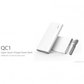 Hame QC1 Power Bank 2 Port 10000mAh Qualcomm Quick Charge 2.0 - White - 4