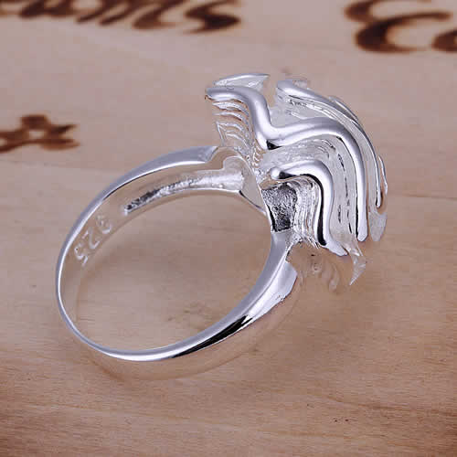 Silver Rose Ring 8 Cincin  Berlian  White 