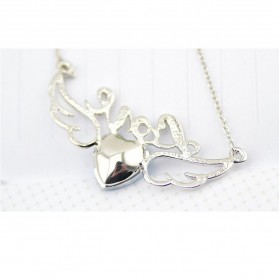 Love Angel Wings Crystal Necklace 925 Sterling Silver 