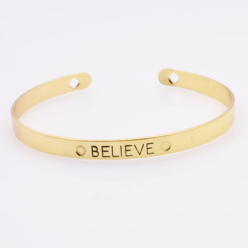  Gelang Bangle  Wanita Iron Letter Brave Wish CHOOSE 