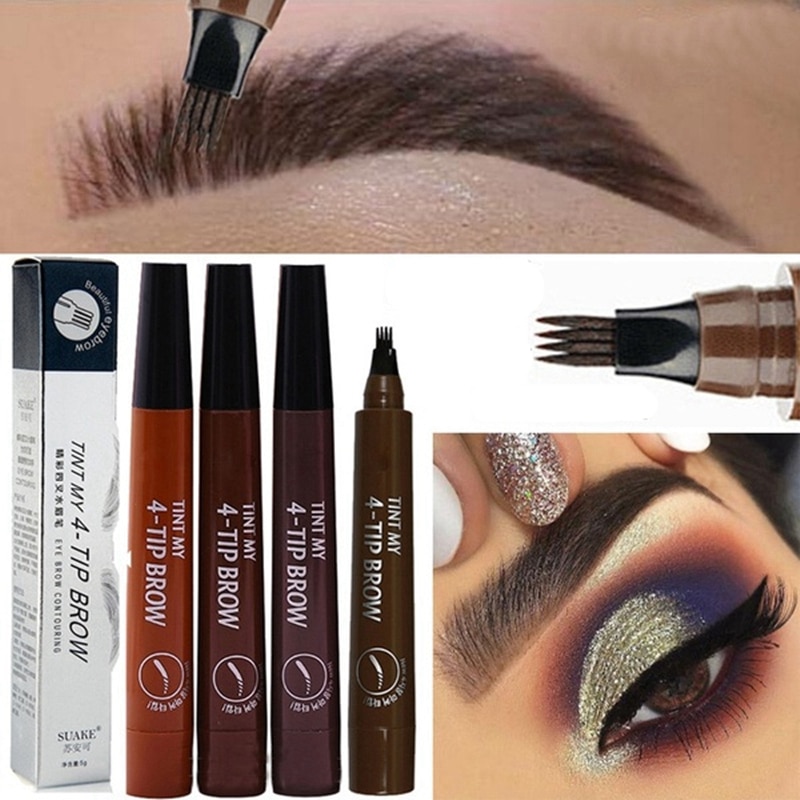 Suake Pensil Alis Microblading Eyebrow Tattoo Pen Waterproof Ygzwbz Dark Brown 