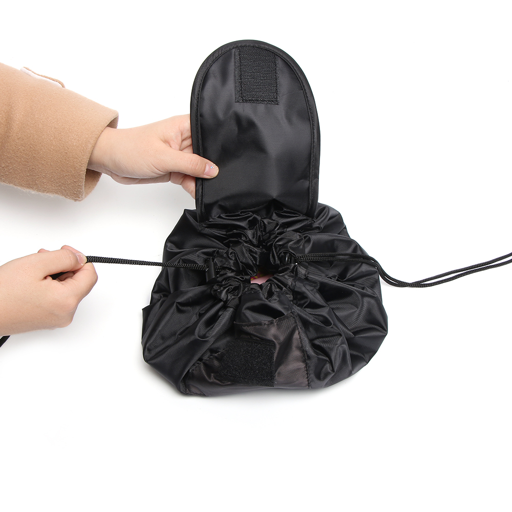 Tas Organizer Make Up Simple Travel Drawstring Bag Black