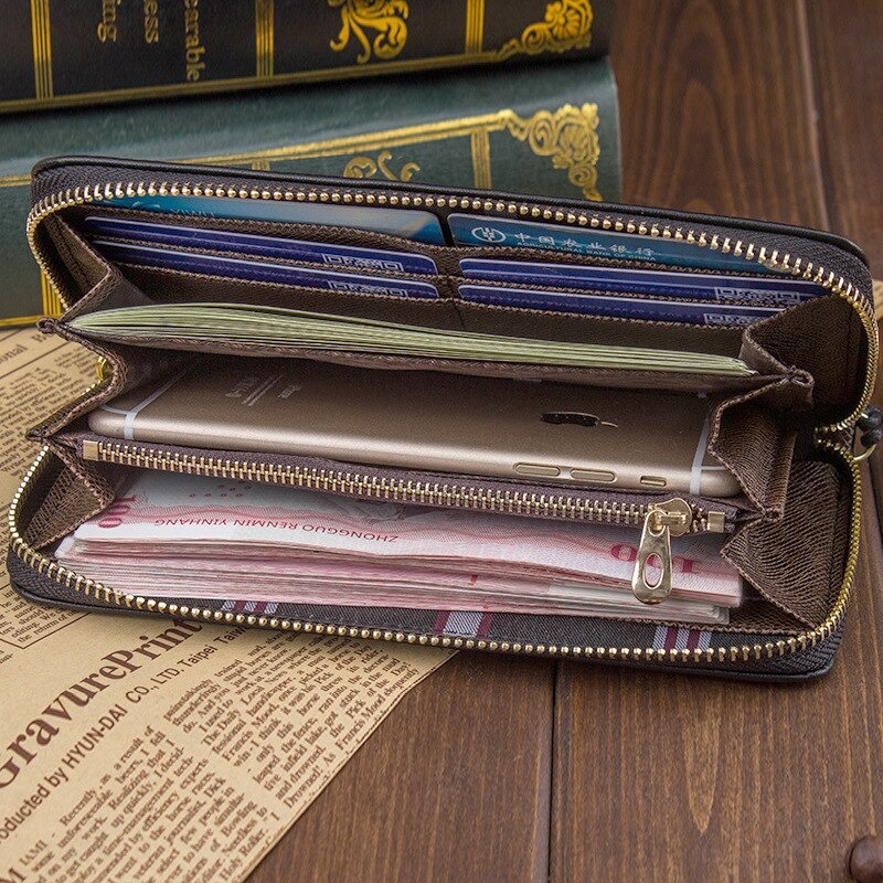 Gambar produk Wallach Dompet Pria Men Wallet Clutch Leather Long Zipper - 0610