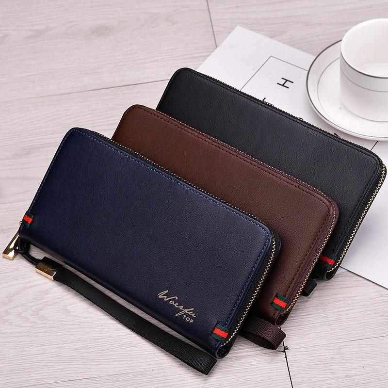 Gambar produk Wallach Dompet Pria Men Wallet Clutch Leather Long Zipper - 0610