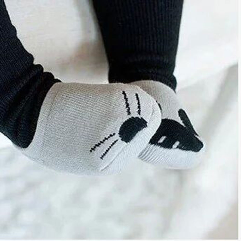  Kaos Kaki Bayi  Cute Pattern Size M Gray 