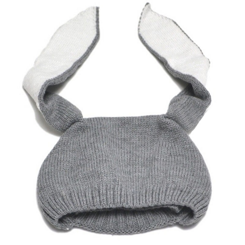 Topi Kupluk Bayi  Lucu Model Bunny Ear Gray 