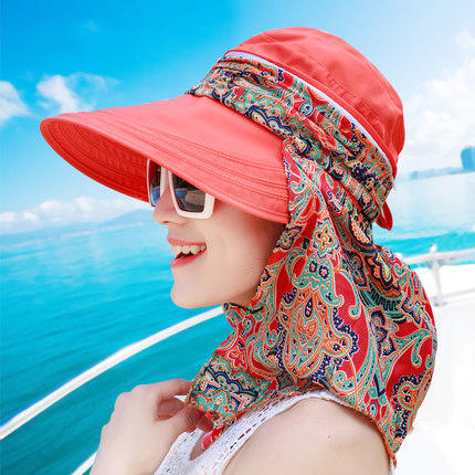  Topi Wanita  Anti UV Summer Style Orange 