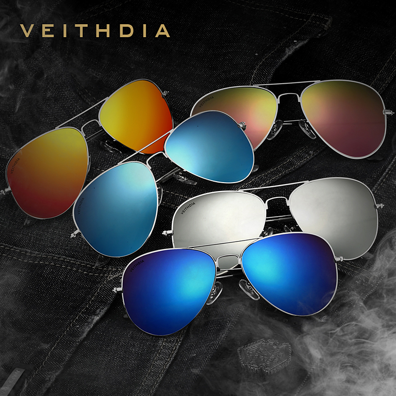 Veithdia Kacamata Pria Aviator  UV Polarized Black 