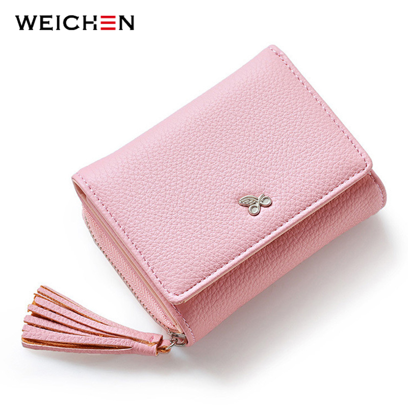 iDompet Wanita Clutchi Zipper Coin Wallet Pink 