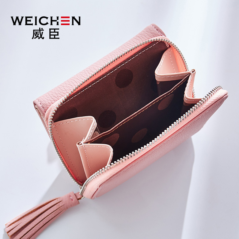 iDompet Wanita Clutchi Zipper Coin Wallet Pink 