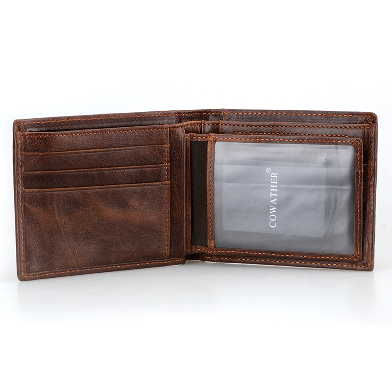 COWATHER Dompet  Kulit  Pria  Masculine Style Black 