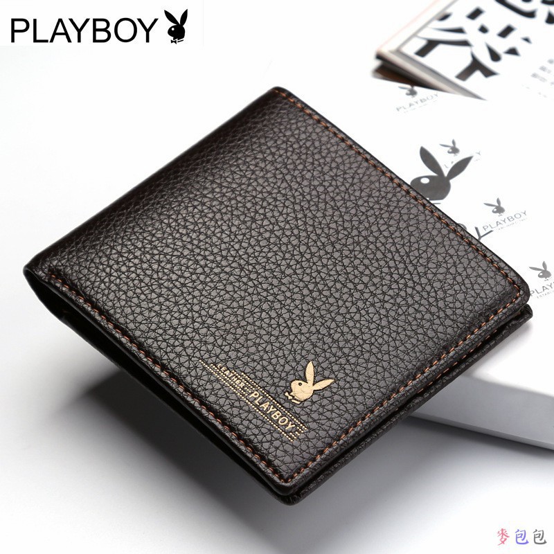 Playboy Dompet Pria Model Bifold Wallet PB 001 Brown 
