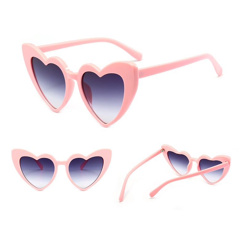 Kacamata Cat Eye Wanita Love Heart - Baby Pink