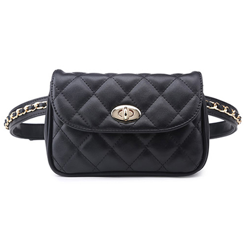 Tas Pinggang Wanita Luxury Waist Bag 1534 Black 