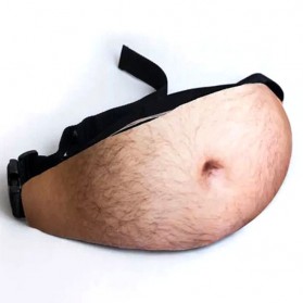 Tas Pinggang Model Perut Buncit Fat Belly Fanny Pack - Black - 1