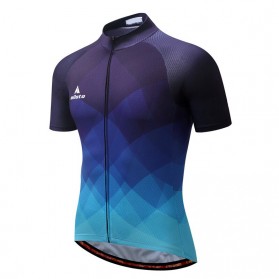 TELEYI Baju Pakaian Olahraga Sepeda Pria Cycling Jersey Short Sleeve Men Size M - CC8045 - Blue