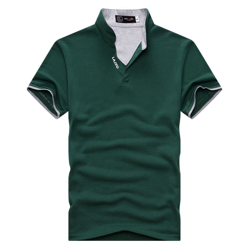  Kaos  Polo  Shirt Pria Casual T Shirt Size L Green  