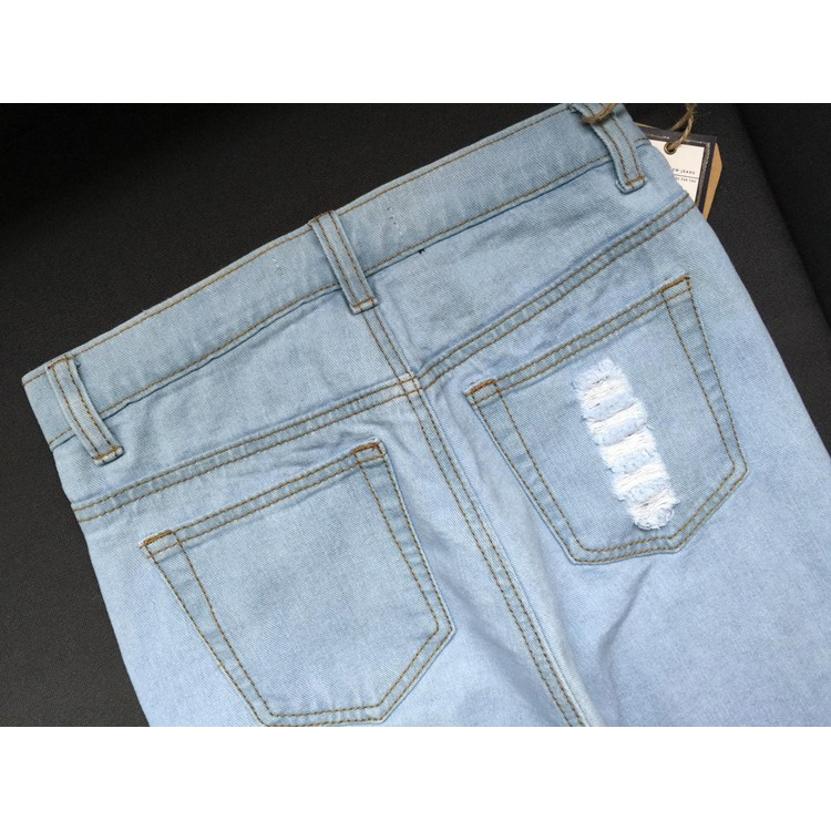  Celana  Jeans  Wanita Holes Denim  Trousers Size  L  Blue 