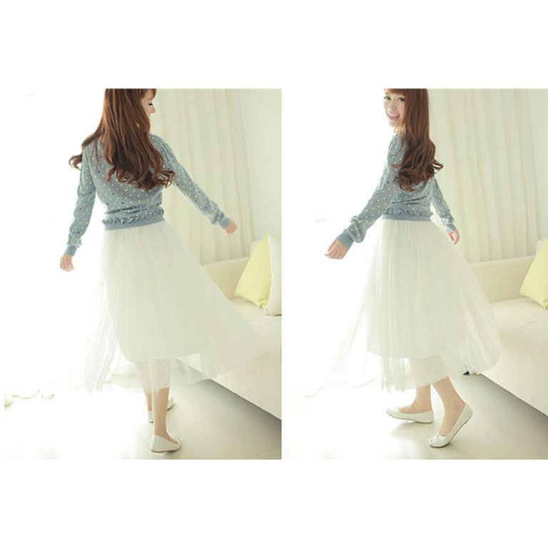  Rok Chiffon Tutu Wanita All Size White JakartaNotebook com