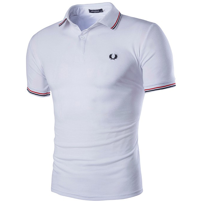  Kaos  Polo  Shirt Pria Short Sleeve T Shirt Size L White 