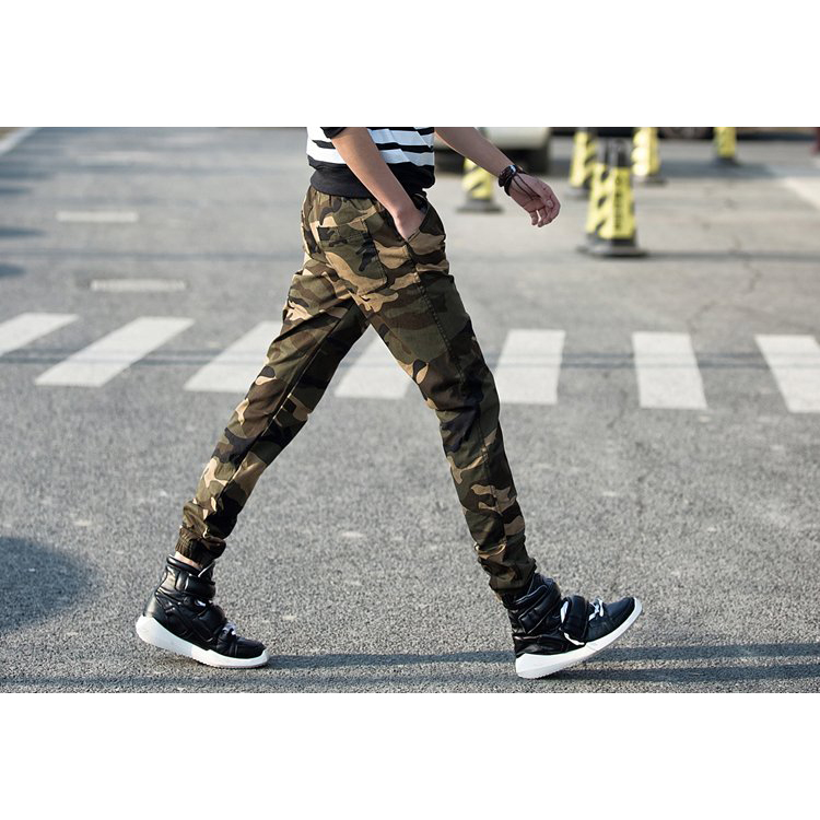  Celana  Jogger  Pria Motif Tentara  Size L Deep Green 