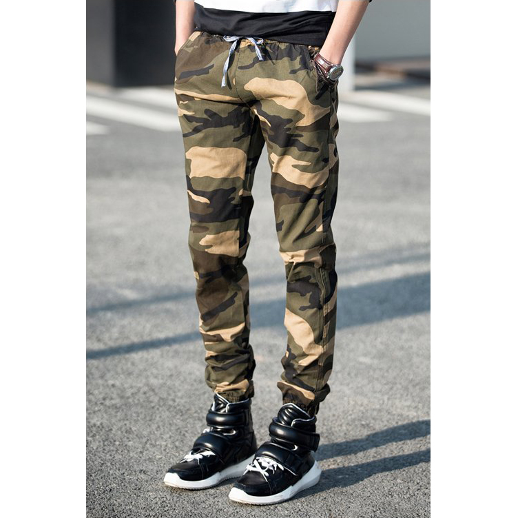  Celana  Jogger  Pria Motif Tentara  Size L Deep Green 