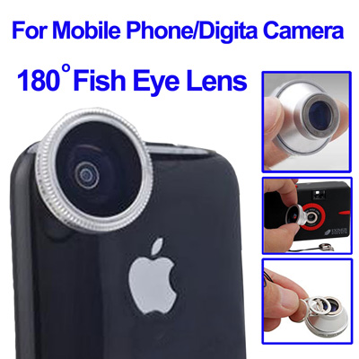 Fisheye Wide Angle 180 Degree Lens for iPhone 4 / Mobile 